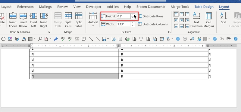 cách điều chỉnh kích thước ô trong bảng word - Hình 1
