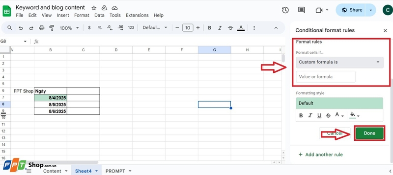 các định dạng số trong google sheets 5