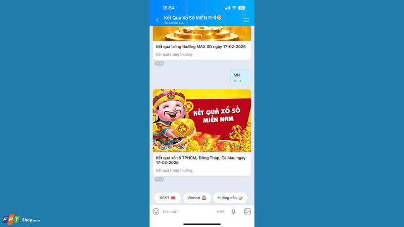 Cách dò vé số qua ứng dụng Zalo 4