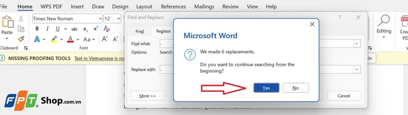 Bạn hãy nhấn "Yes" để xác nhận