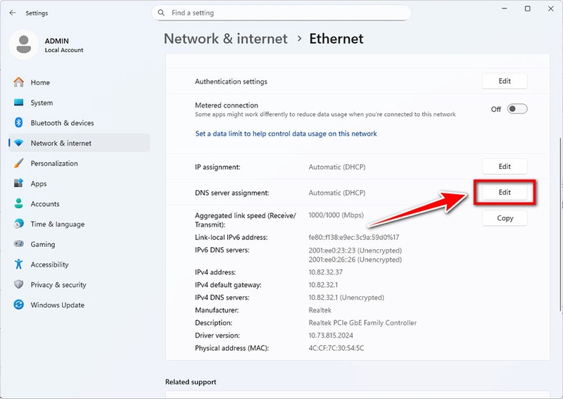 Cách đổi DNS Win 11 - 03