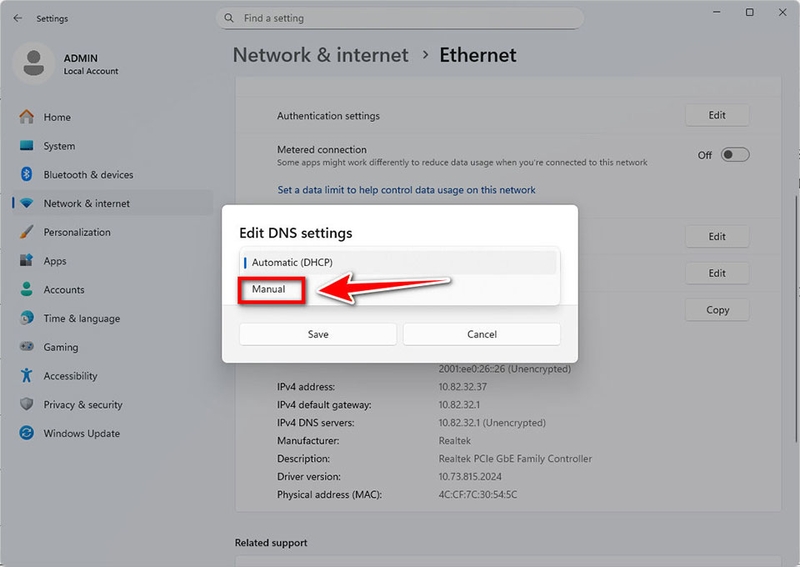 Cách đổi DNS Win 11 - 02