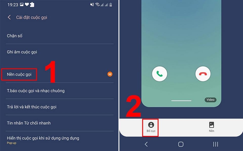 Điều chỉnh bố cục cuộc gọi