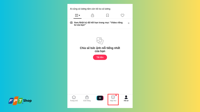 Chọn mục Hộp thư