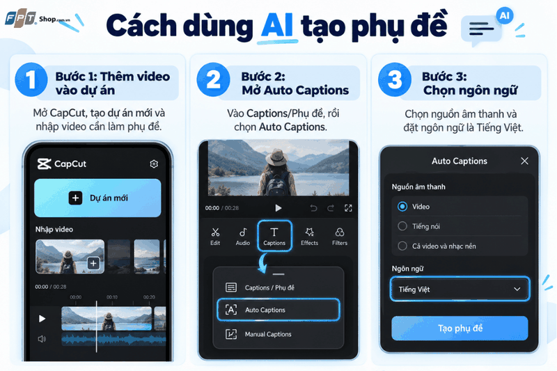cách dùng AI tạo phụ đề 1