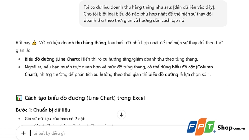 ChatGPT hướng dẫn tạo biểu đồ