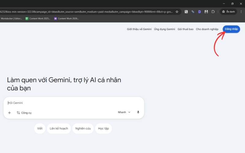Nhấn vào nút Đăng nhập và sử dụng tài khoản Gmail để đăng nhập