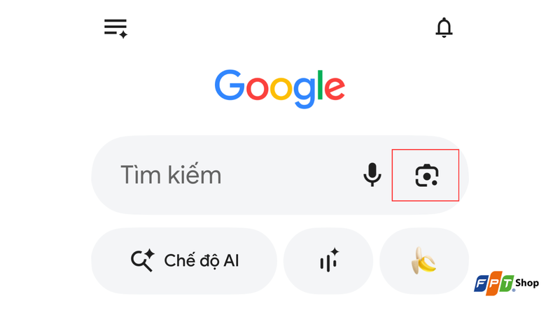 Mở biểu tượng Google Lens trên thanh tìm kiếm Google