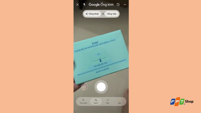 Google Lens nhận diện chữ trên sản phẩm