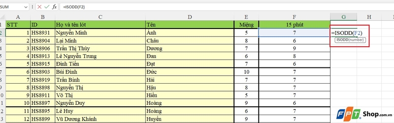 cách dùng hàm ISEVEN và ISODD trong Excel 6
