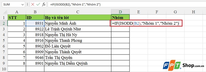 ách dùng hàm ISEVEN và ISODD trong Excel 2