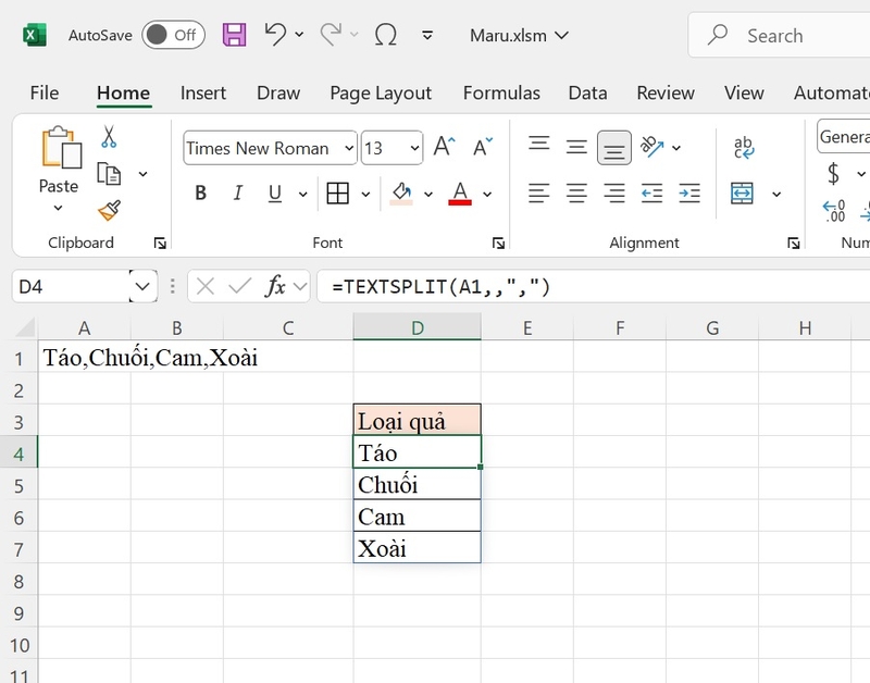 cách dùng hàm TexTSPLIT trong excel hình 6