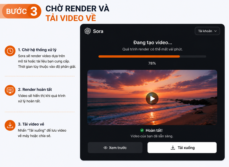 Cách dùng Sora tạo video 3