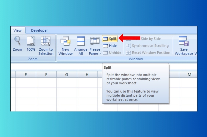 cách dùng split tách bảng dữ liệu excel hình 1