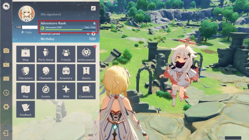 Nâng Adventure Rank và các hệ thống trong game