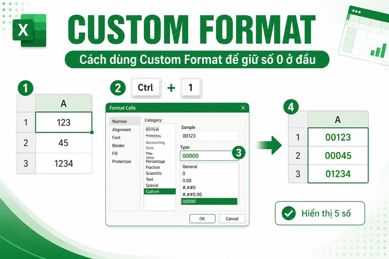 Cách fix lỗi Excel không hiển thị số 0 ảnh 5