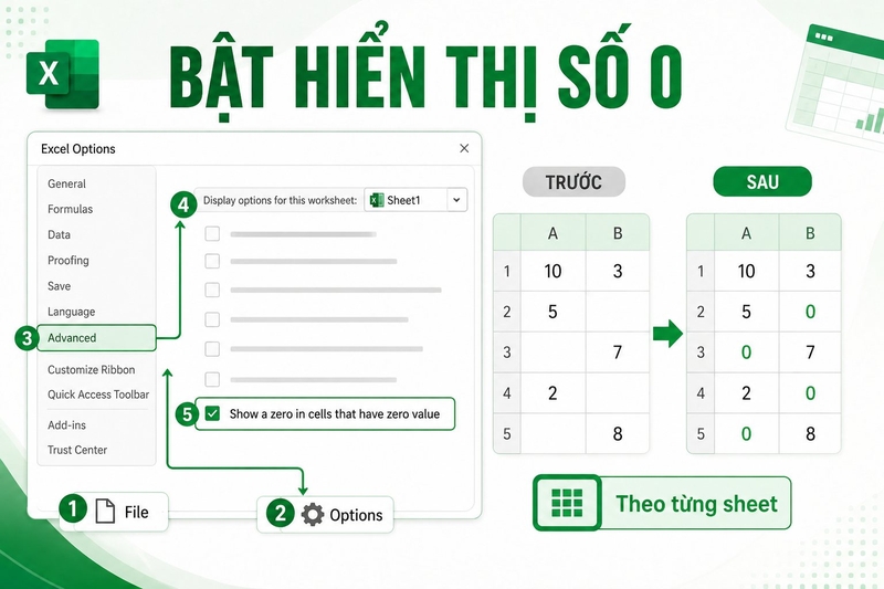 Cách fix lỗi Excel không hiển thị số 0 ảnh 6