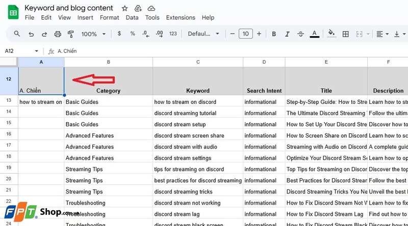 cách gạch chéo ô trong Google Sheets 1