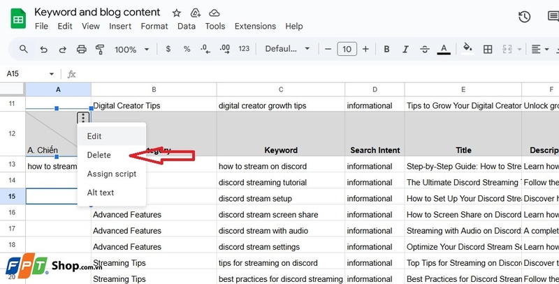 cách gạch chéo ô trong Google Sheets 5