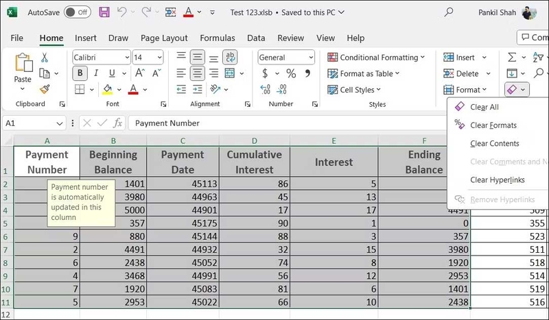 loai bo dinh dang khong can thiet trong bang tinh excel