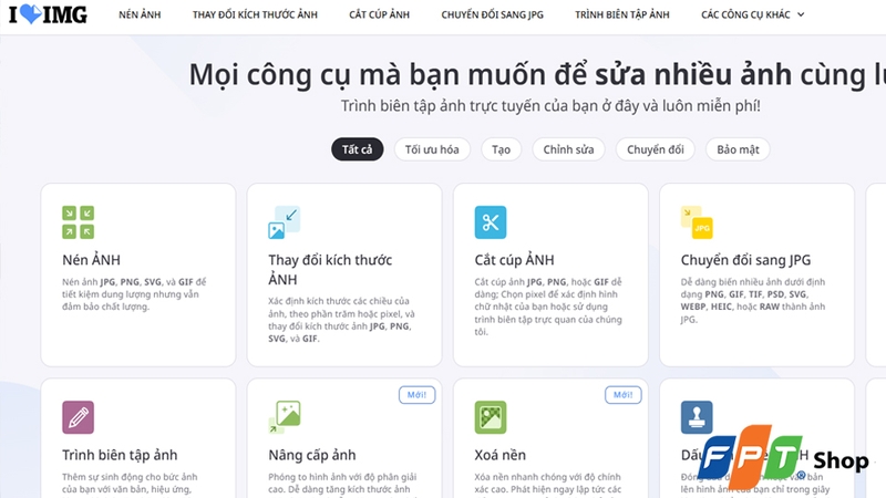 Giao diện website iLoveIMG