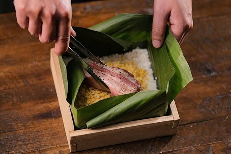 Cách gói bánh chưng bằng khuôn ảnh 3