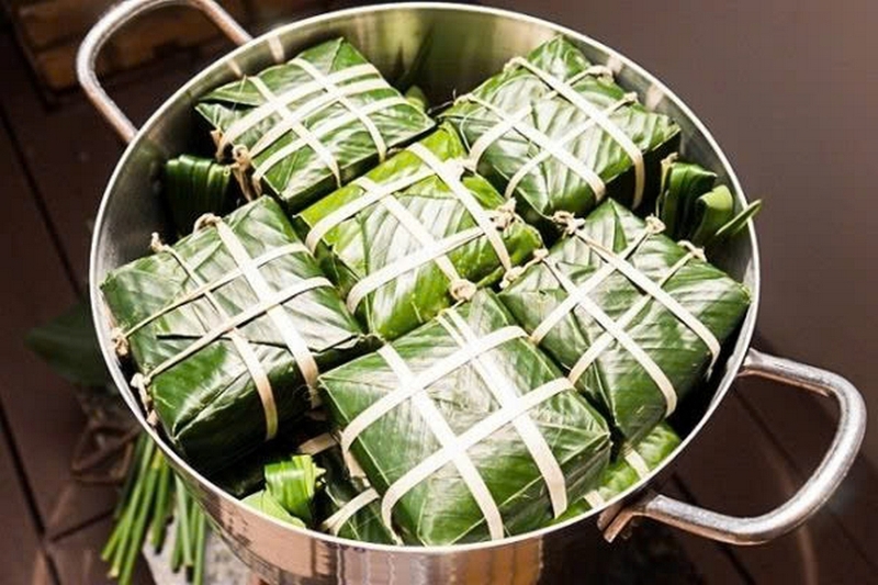 Cách gói bánh chưng bằng khuôn ảnh 5