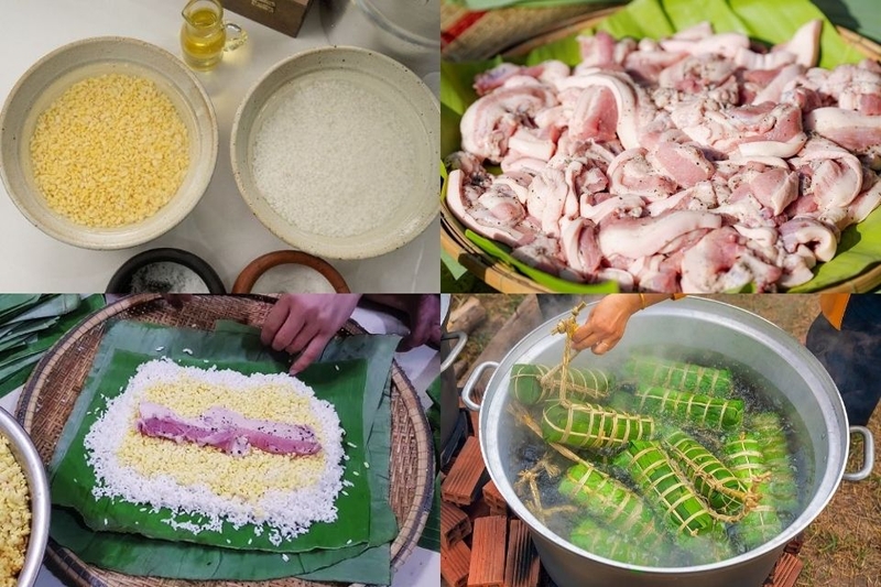 cách gói bánh tét bằng lá chuối