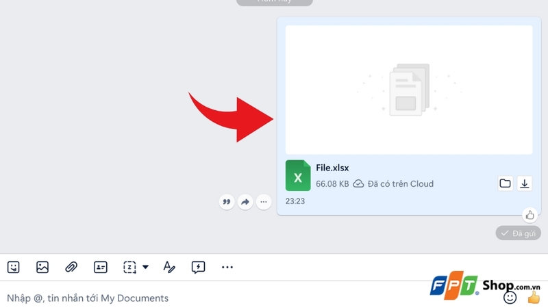 Cách gửi file Excel qua Zalo trên máy tính