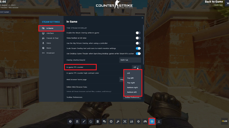 Hiện FPS trong cài đặt Steam