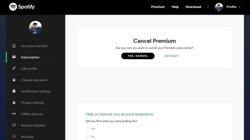 cách hủy đăng ký spotify premium 2