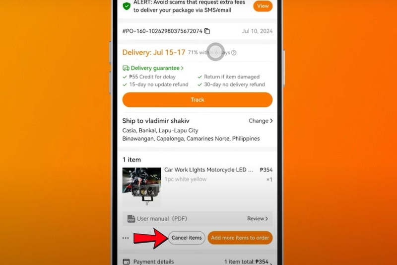 Kiểm tra tình trạng đơn mua