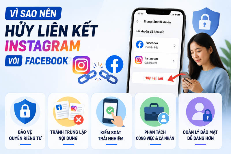 Hủy liên kết tài khoản Facebook với Instagram khi nào?