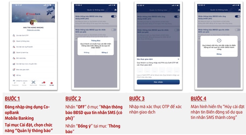 Cách hủy SMS Banking Co-opBank 5
