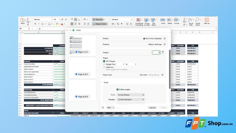 Mo cua so in trong Excel Mo cua so in trong Excel