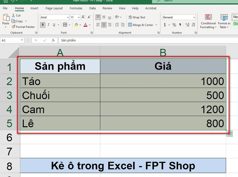 Cách kẻ ô trong Excel - 03