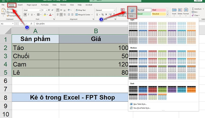 Cách kẻ ô trong Excel - 07