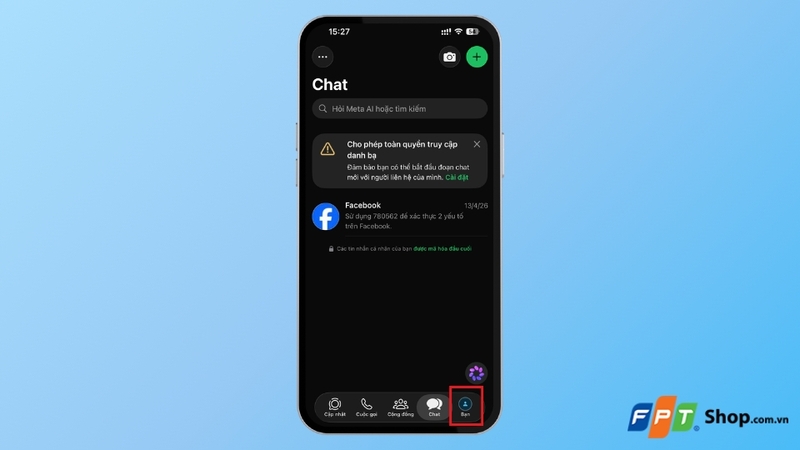 Mở cài đặt trên WhatsApp