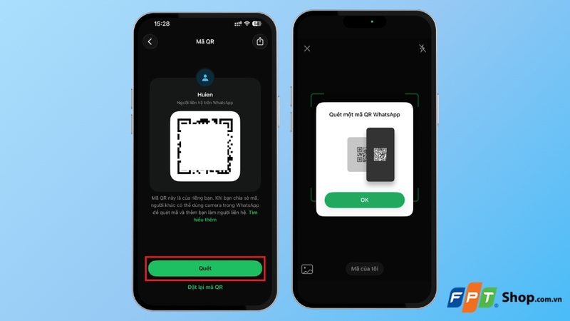 Kết bạn trên WhatsApp bằng mã QR