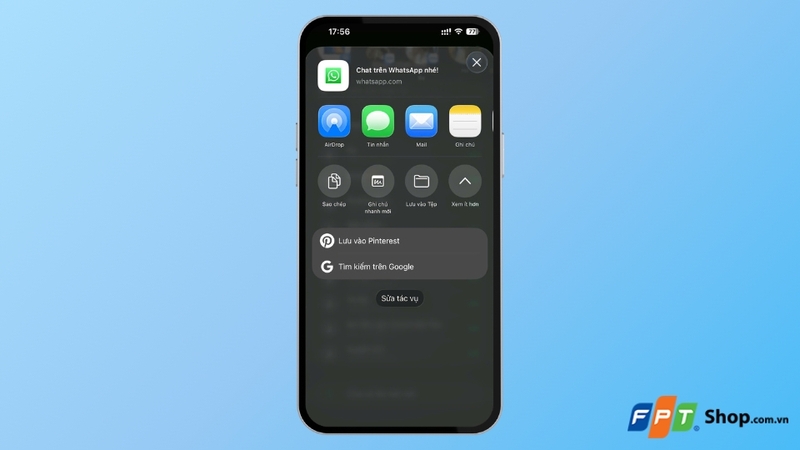 Chia sẻ liên kết mời kết bạn trên WhatsApp