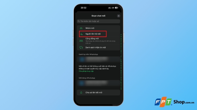 Chọn Người liên hệ mới