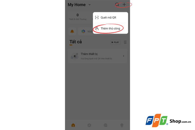 Chọn mục Thêm thủ công