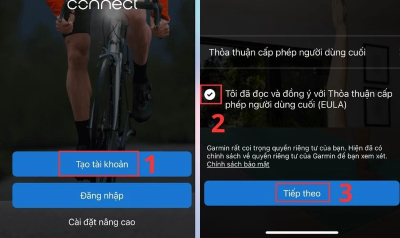 tao tai khoan tren ung dung