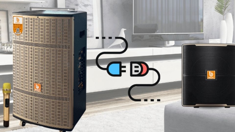 cách kết nối loa kéo với loa sub 4