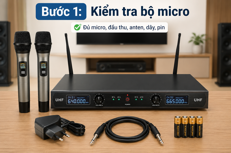cách kết nối micro không dây với amply ảnh 2