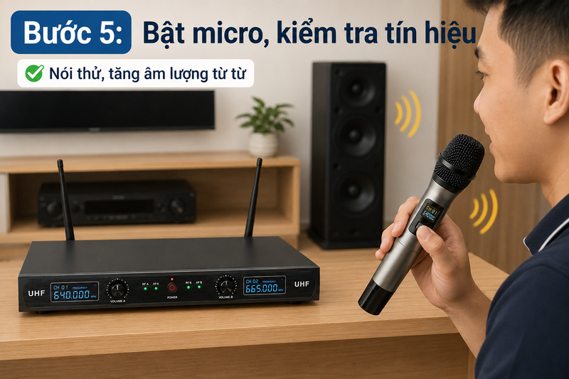cách kết nối micro không dây với amply ảnh 6