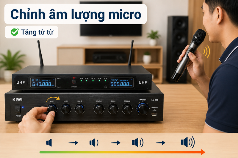 cách kết nối micro không dây với amply ảnh 8