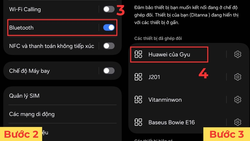 Cách kết nối tai nghe Huawei 5