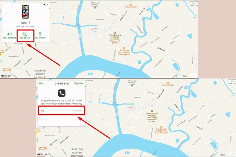 Tiếp tục chọn “Lost Mode” để bật chế độ khóa thiết bị.Tại đây, bạn có thể