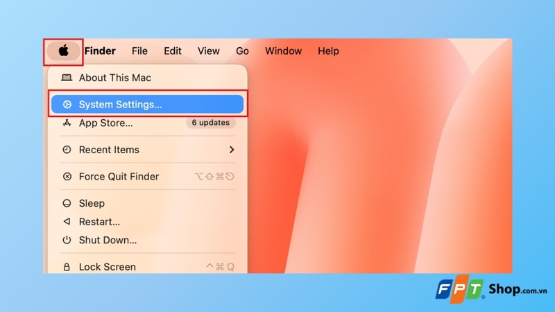 truy cập System Settings